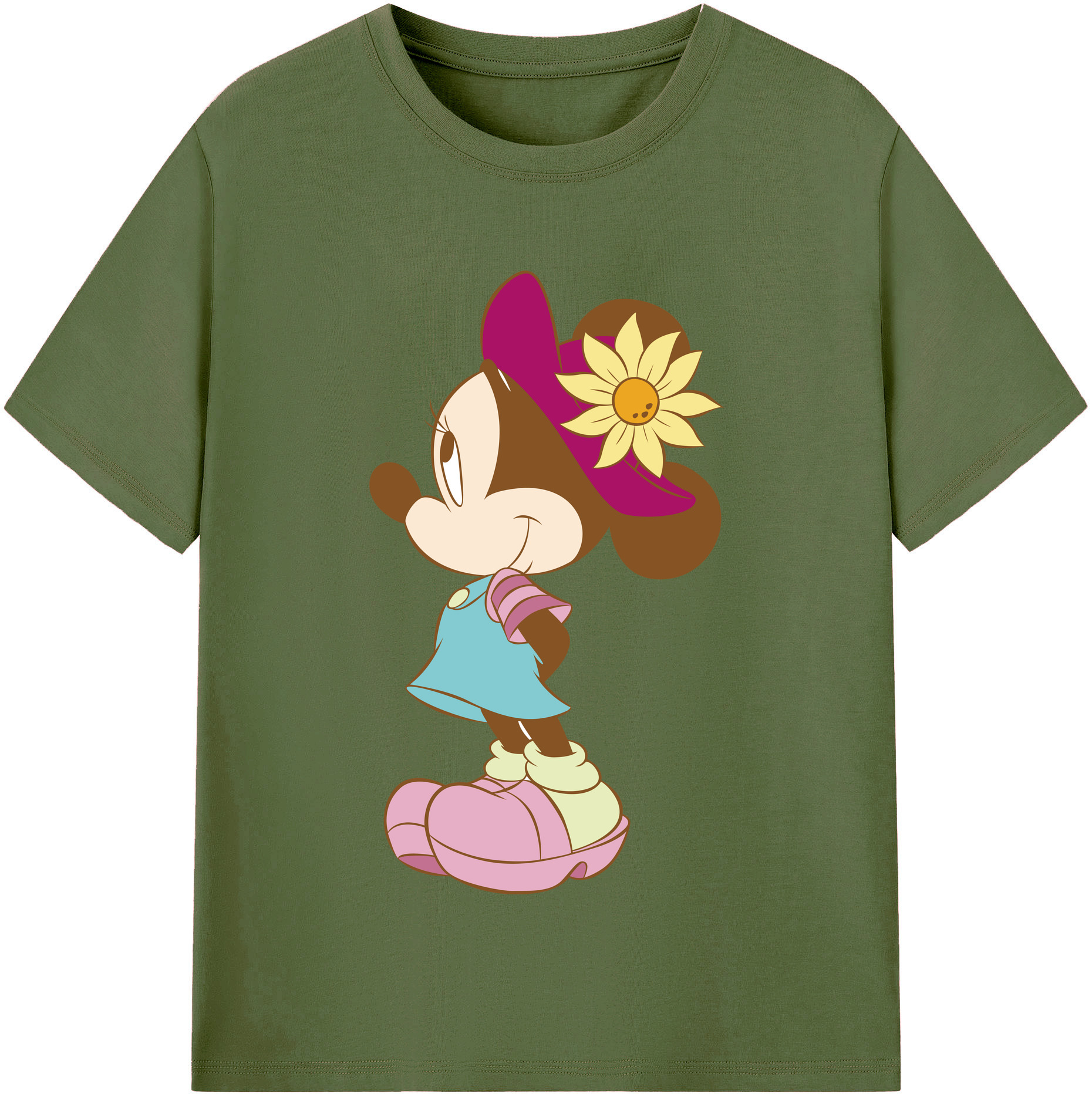 （画像用） ミッキーマウス Mickey Mouse 綿100％半袖Tシャツ（フロントプリント）